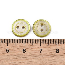 2-Hole Spray Painted Natural White Shell Buttons&nbsp;SH-CBA1576-01B