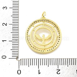 Rack Plating Brass Micro Pave Cubic Zirconia Pendants&nbsp;KK-D359-20G