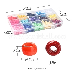 375Pcs 15 Colors Opaque Plastic Beads&nbsp;KY-FS0001-15