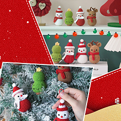 1Set Christmas Theme DIY Crochet Kit for Beginners&nbsp;DIY-SC0027-78A