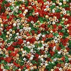 4色11/0クリスマスミユキデリカシードビーズ  db35、db704、db705、db410  ミックスカラー  1.6x1.3mm  穴：0.8mm  約10000個/50g&nbsp;SEED-X0058-22