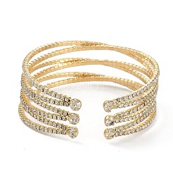 Iron Alloy Rhinestone Cuff Bangles&nbsp;BJEW-B052-01LG