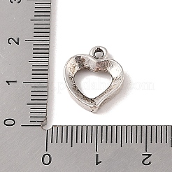 チベット風合金チャーム  カドミウムフリー＆鉛フリー  ハート  アンティークシルバー  15x12.5x3.5mm  穴：1.8mm&nbsp;TIBE-Q090-25AS