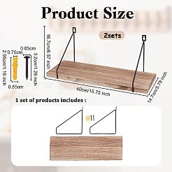 Wooden & Iron Wall Mounted Shelf&nbsp;AJEW-WH0270-948