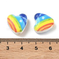 Printed Rainbow Pattern Handmade Porcelain Beads&nbsp;PORC-G016-02