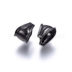 304ステンレススチールスナップオンベイル  ブラック  10x7.5x6.5mm  インナー：9x4mm&nbsp;STAS-P214-02B