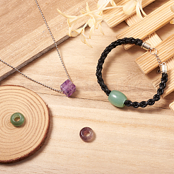 9Pcs 9 Style Natural Green Aventurine & Rose Quartz & Amethyst  European Beads&nbsp;G-FW0001-21