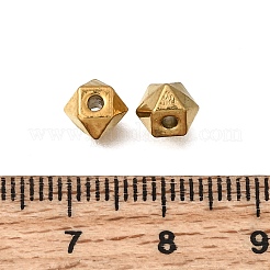 304ステンレススチールスペーサービーズ  イオンプレーティング（ip）  ポリゴン  18KGP本金メッキ  5x5x5mm  穴：1.4mm&nbsp;STAS-L315-037G