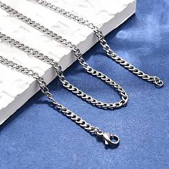 Tarnish Resistant Men's 304 Stainless Steel Curb Chain Necklaces&nbsp;STAS-O037-65P
