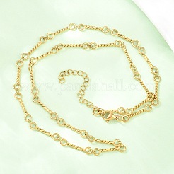 4MM 304 Stainless Steel Twisted Bar Link Chain Necklaces for Women Men&nbsp;NJEW-Z115-06G