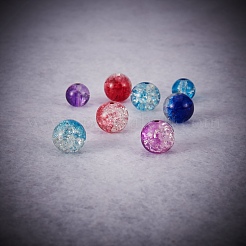 150Pcs 5 Styles Baking Paint Crackle Glass Bead Strands&nbsp;CCG-SZ0001-07