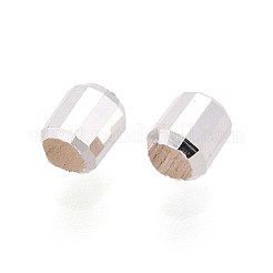 925スターリングシルバービーズ  コラム  多面カット  銀  3.9x3mm  穴：2mm&nbsp;STER-T008-54S