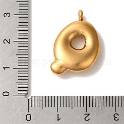 イオンプレーティング（IP）304ステンレスペンダント  バルーンレターチャーム  ゴールドカラー  文字Q  24.5x17.5x6mm  穴：2mm&nbsp;STAS-M017-08G-18