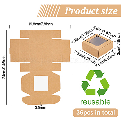 Square Foldable Creative Kraft Paper Box&nbsp;CON-WH0089-20B