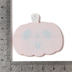ハロウィーンプリントアクリルパーツ  カボチャ  40x46x2mm  穴：2mm&nbsp;FIND-K017-01E