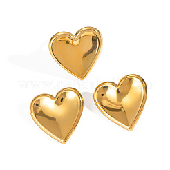 Stainless Steel Heart Stud Earring & Ring Sets&nbsp;WE6095-3