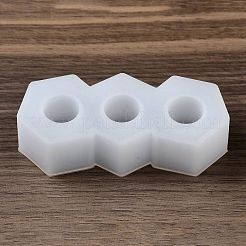 DIY キャンドルスティック シリコン型  キャンドル作り用  ホワイト  六角  4.5x11x2.75cm  内径：2.2のCM&nbsp;LS-DIY-G114-03B
