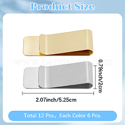 12Pcs 2 Colors Stainless Steel Money Clips&nbsp;AJEW-CP0008-89