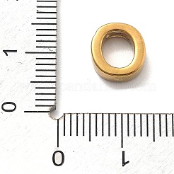 イオンプレーティング（IP）304ステンレススチールチャーム  レターチャーム  18KGP本金メッキ  アルファベットのO  9.5x9x3mm  穴：1.6mm&nbsp;STAS-R138-07G-O