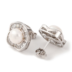 925 Sterling Silver Square Stud Earrings&nbsp;EJEW-C115-07P