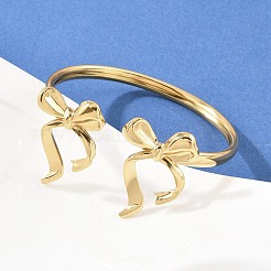 304 Stainless Steel Cuff Bangles for Women&nbsp;BJEW-A147-01C-G