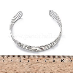 女性用304ステンレススチールカフバングル  ABSの模造パールと  ステンレス鋼色  内径：2-3/8x1-7/8インチ（6.1x4.9cm）&nbsp;BJEW-B108-15P