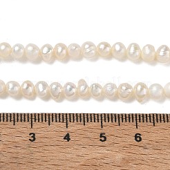 天然養殖淡水パールビーズ連売り  グレードA +  ポテト  ベージュ  4~5mm  穴：0.5mm  約83~85個/連  13.39~13.50''（34~34.3センチメートル）&nbsp;PA-CBAC463-27