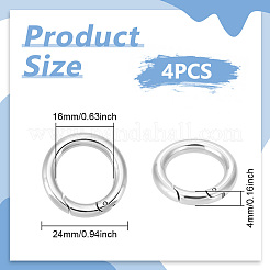 201 ステンレス鋼スプリングゲートリング  Oリング  ステンレス鋼色  6ゲージ  24x4mm  内径：16mm  4個/箱&nbsp;STAS-UN0010-85P