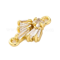 Brass Clear Cubic Zirconia Connector Charms/Links&nbsp;FIND-L019-07G-02