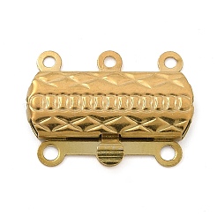 304ステンレススチールボックス留め具  長方形  1連  3穴  6KGP本金メッキ  18mm  穴：9x19.5x2.5mm&nbsp;STAS-M084-02A-G