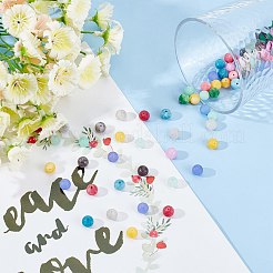 200Pcs DIY Frosted Natural & Dyed White Jade Beaded Stretch Bracelet Making Kits&nbsp;DIY-SC0014-79