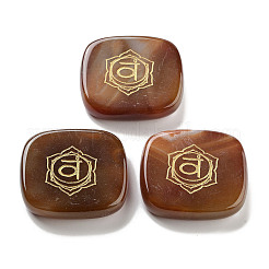 Natural Mixed Stone Rectangle with Chakra Sign Figurines Display Decorations&nbsp;DJEW-K025-02
