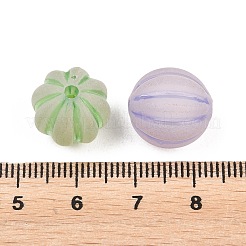 つや消し透明アクリル製カボチャビーズ  染め  ミックスカラー  14mm  穴：2mm  約50個/セット&nbsp;FIND-B065-05B
