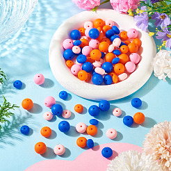 90Pcs 9 Styles Round & Rondelle Silicone Focal Beads&nbsp;SIL-TA0003-57A