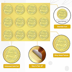 12 Sheets Self Adhesive Gold Foil Embossed Stickers&nbsp;DIY-WH0451-017