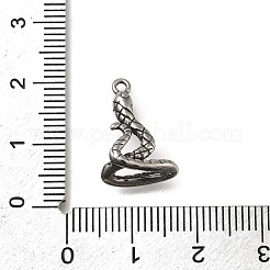 レトロな304ステンレススチールペンダント  動物チャーム  アンティークシルバー  ヘビ  17.5x12x7mm  穴：1.2mm&nbsp;STAS-L284-16AS-04