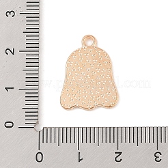 ハロウィンテーマアロイエナメルペンダント  ライトゴールド  ゴーストチャーム  ホワイト  20x15x1mm  穴：1.8mm&nbsp;ENAM-Z010-03B-KCG