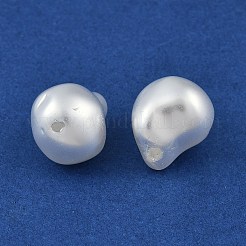 ガラスの輪郭の真珠ビーズ  パールカラーの  ナゲット  ホワイト  14~15x12x13mm  穴：1.2~1.4mm&nbsp;HY-Z001-06B