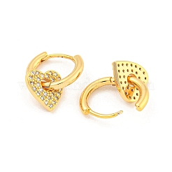 Brass Micro Pave Clear Cubic Zirconia Hoop Earrings for Women&nbsp;EJEW-K286-02G