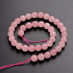 ラウンド天然ローズクォーツ宝石ビーズ連売り  10mm  穴：1mm  約38個/連  14.9インチ&nbsp;G-J333-02-10mm