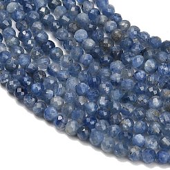 天然石カヤナイトビーズ連売り  多面カット  ラウンド  4~4.5mm  穴：0.6mm  約91~92個/連  15.08''~15.43''（38.3~39.2センチメートル）&nbsp;GG-CBA77FB-B08-4mm