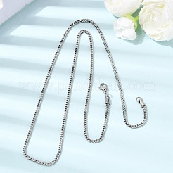 ユニセックス 304 ステンレススチール カーブチェーンネックレス  ステンレス鋼色  23.78インチ（60.4cm）&nbsp;NJEW-K305-18P