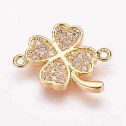 Brass Micro Pave Cubic Zirconia Links&nbsp;ZIRC-E118-13