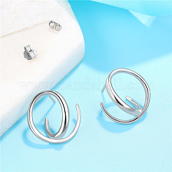 Rhodium Plated 925 Sterling Silver Stud Earrings&nbsp;JE836A