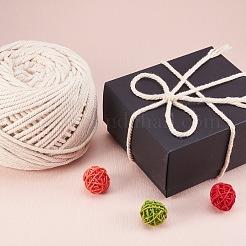 マクラメコットンコード  ツイストコットンロープ  壁掛け用  植物ハンガー  工芸品や結婚式の装飾  ナバホホワイト  4mm  約109.36ヤード（100m）/ロール&nbsp;OCOR-WH0009-C01-4mm