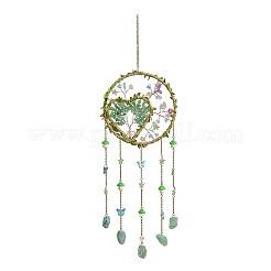 Iron & Brass & Crystal Glass Sun Catcher Pendants&nbsp;HJEW-K049-04B