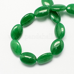 Flat Oval Gemstone Natural Malaysia Jade Stone Beads Strands&nbsp;G-S113-19