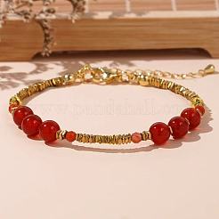 Natural Carnelian & Synthetic Non-magnetic Hematite Beaded Bracelets for Women&nbsp;YQ4931