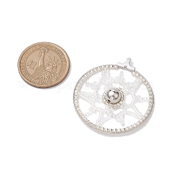 ガラスチャーム  304ステンレススチールフープピアス金具付き  サンクラッチャー  プラチナ  45x41x8mm  穴：1mm&nbsp;PALLOY-MZ00229-02