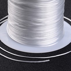 フラット弾性クリスタルストリング  弾性ビーズ糸  ストレッチブレスレット作り用  ホワイト  0.8mm  約10.93ヤード（10m）/ロール  25のロール/袋&nbsp;EW-S001-18